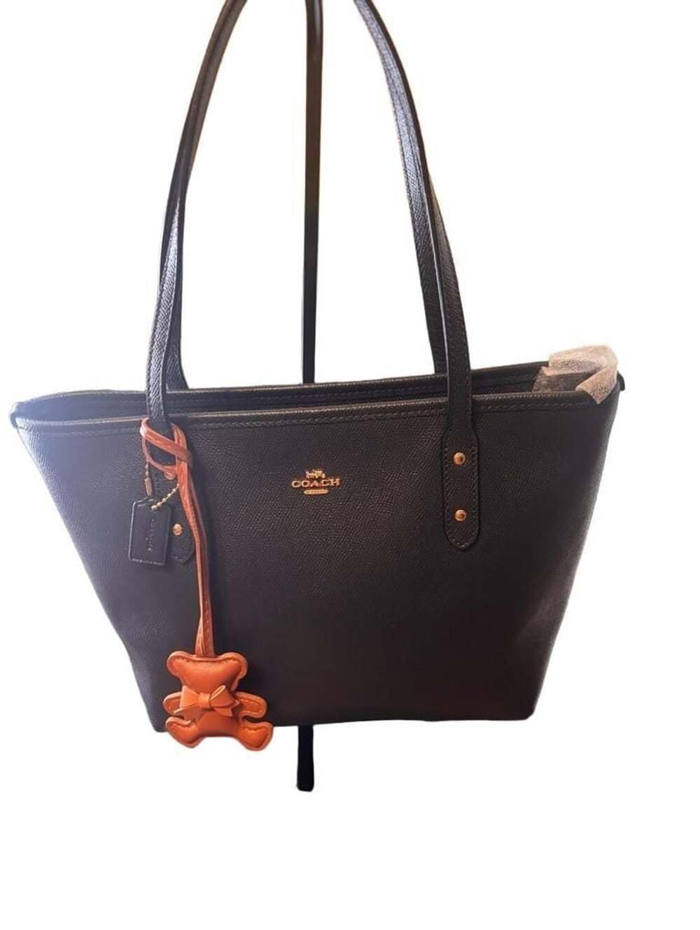 Coach Crossgrain Leather City Zip Tote Handbag Midnight Blue